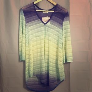 Jordan Taylor Ombré Blue Green Swim Coverup women’s size Large